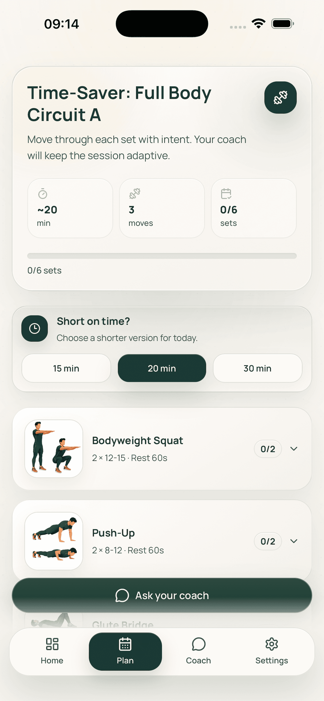 24/7 Fit time-saver workout screenshot